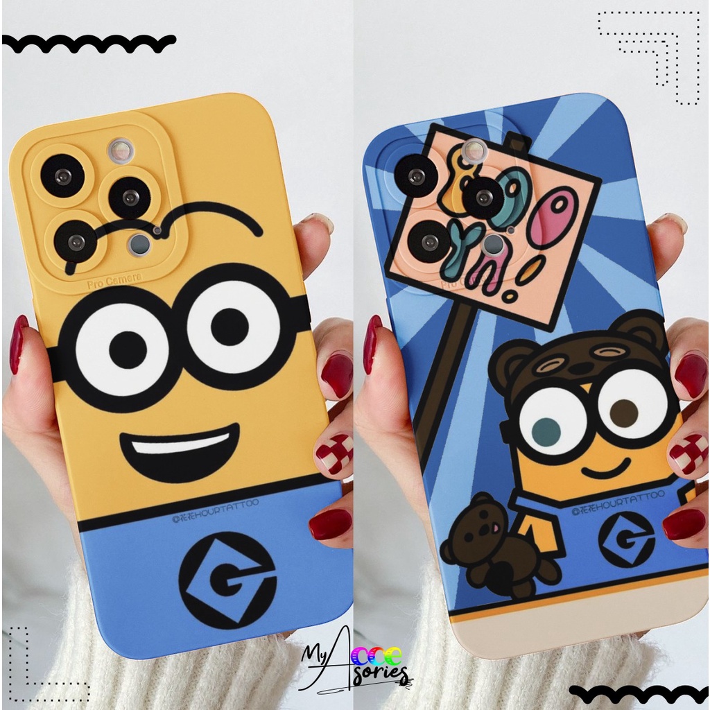 CUSTOM CASE SOFTCASE SILIKON PROCAMERA MINION CUSTOM VIVO Y12 Y15 Y17 Y16 Y12S Y20 Y21S Y91 Y93 Y95 