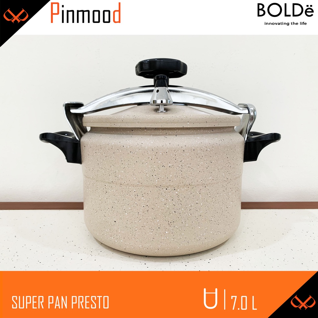 BOLDE SUPER PAN PRESTO  [ 7 LITER ] GRANITE COATING SERIES / PANCI PRESSURE COOKER BEIGE