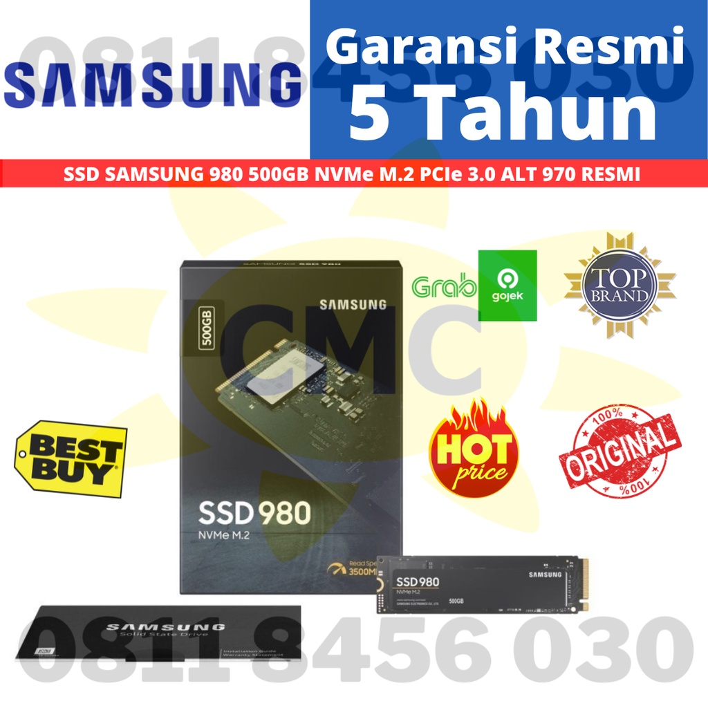 SSD SAMSUNG 980 500GB NVMe M.2 PCIe 3.0 RESMI