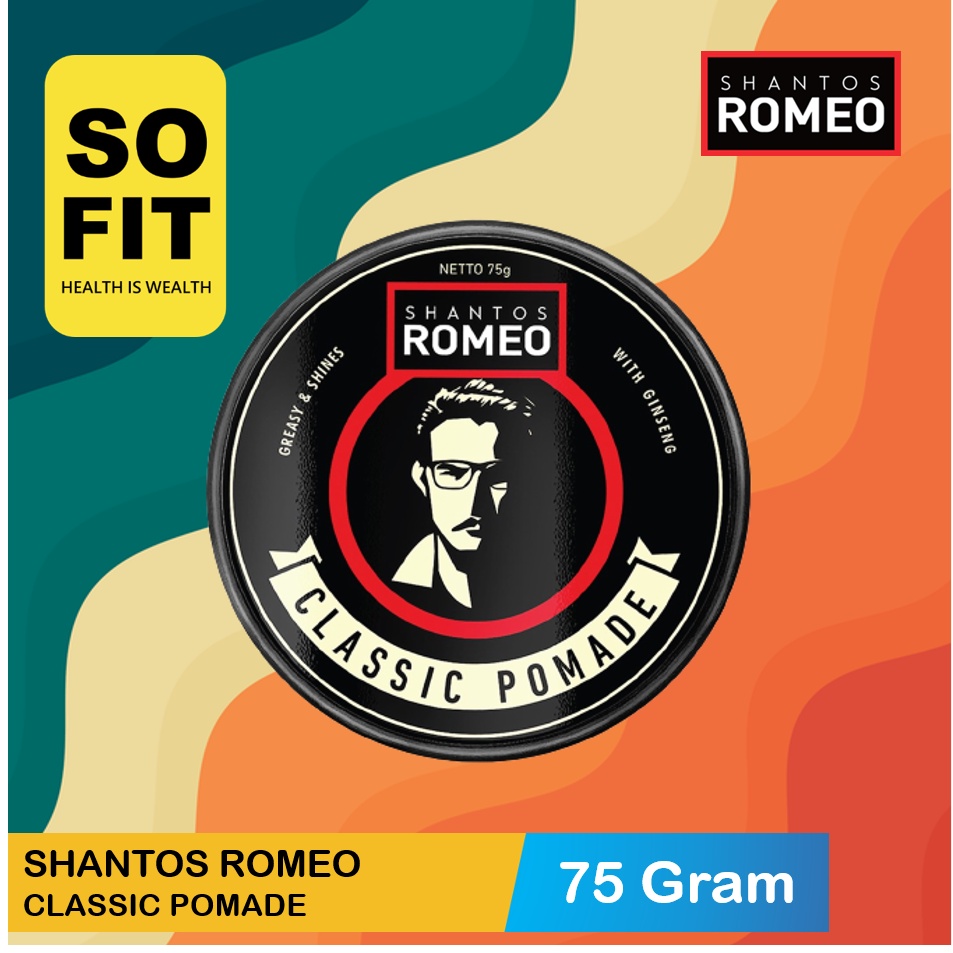 Shantos Romeo Hair Classic Styling Pomade Rambut 75gr / Styling Rambut / Pomed Rambut / Gel Rambut