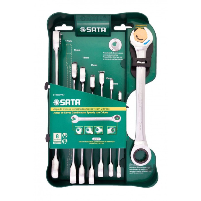 Kunci Ring Pas Set Combination Racheting Wrench Set Sata 08007A