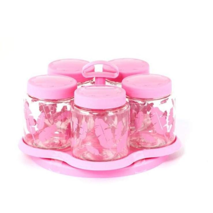 ((Q-1-R ✔> TOPLES KUE SHABBY CHIC SET PINK SPIN CANISTER CAROUSEL amanah