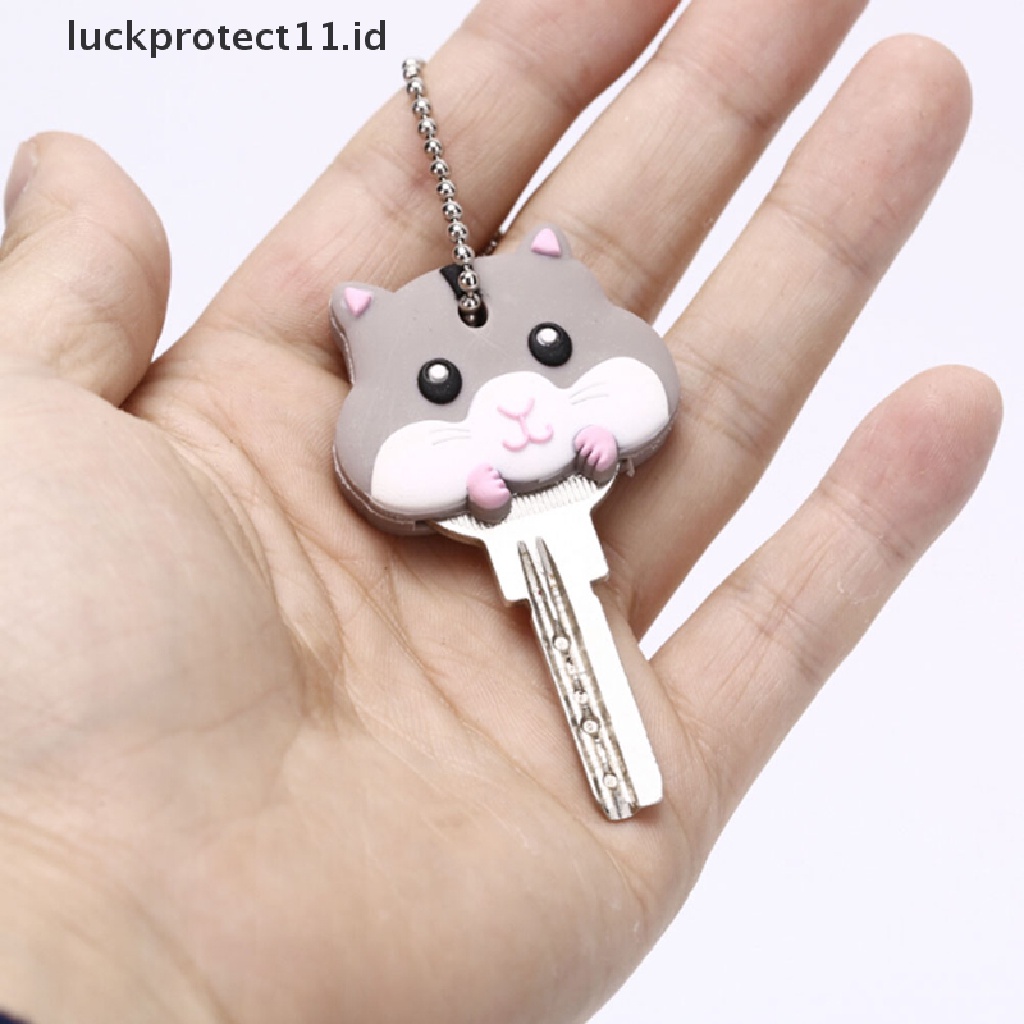 /Fashion Hot// Fashion// Silikon Kunci Ring Cap Penutup Kepala Bentuk Hewan Yang Indah Key Case Shell Gantungan Kunci.