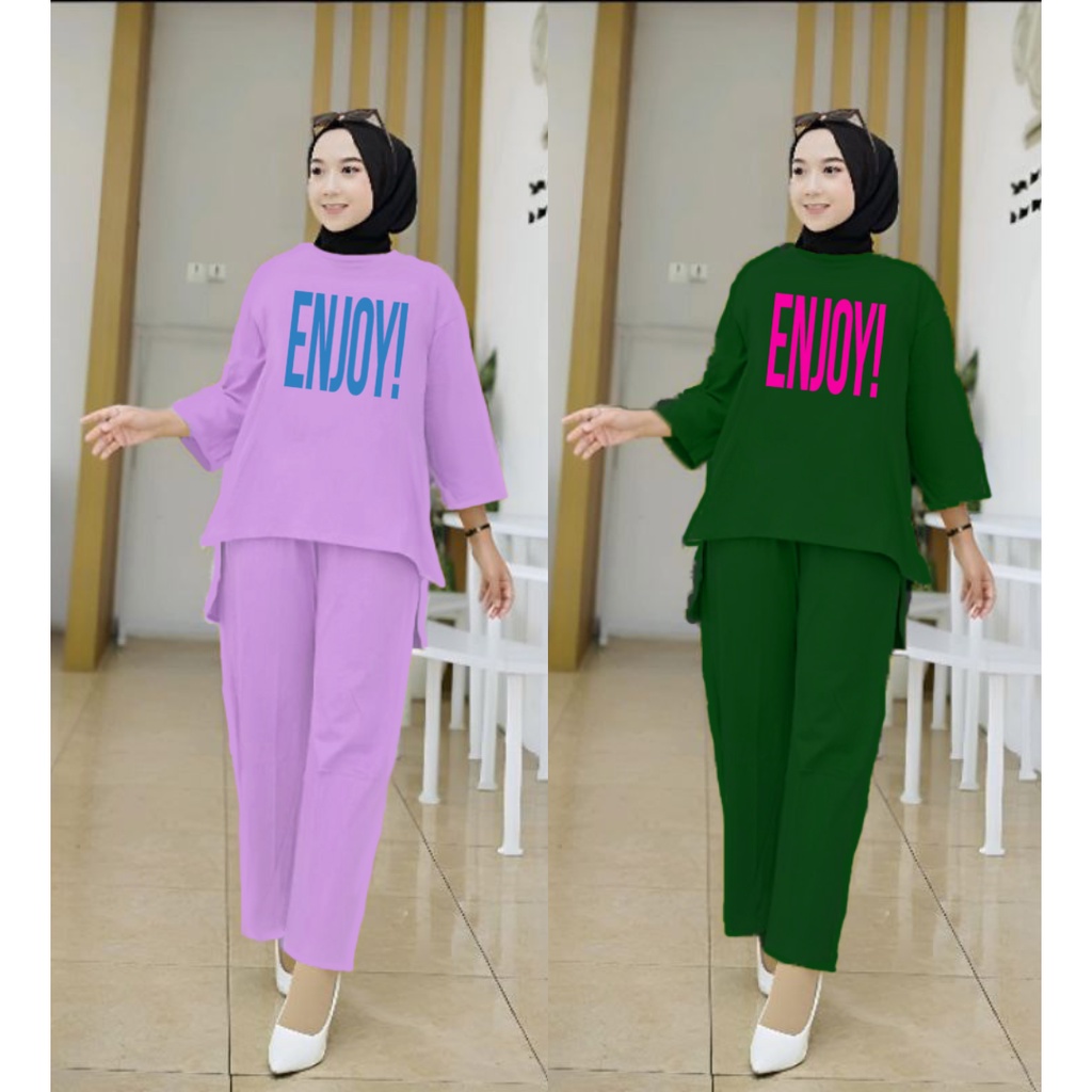 Setelan Tunik Muslim ENJOY!/ Blouse Wanita