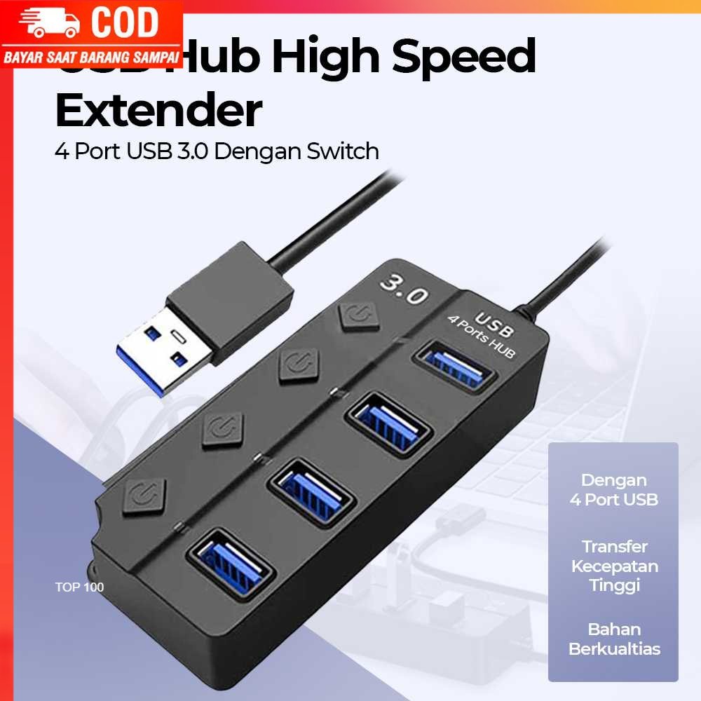 ( 100% BARANG ORI ) OLOPKY USB Hub High Speed Extender 4 Port USB 3.0 With Switch - OY445