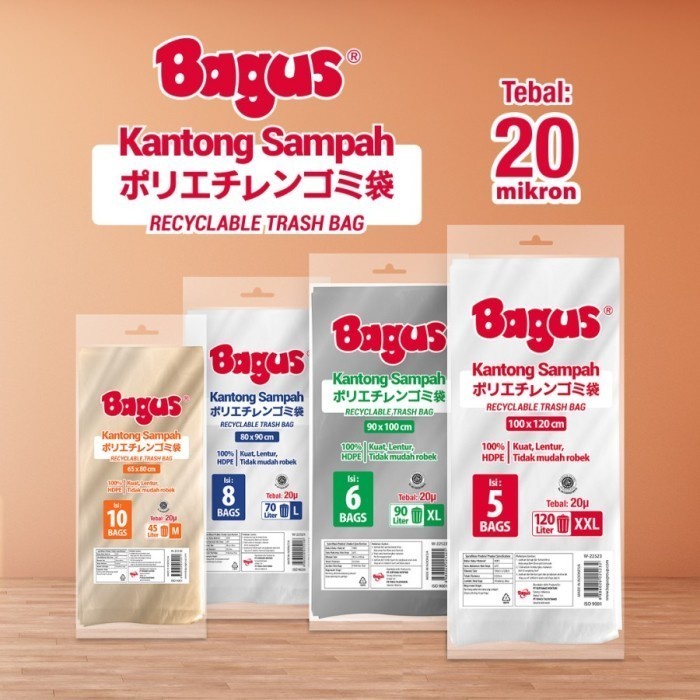 Bagus Kantong Sampah XXL 100 x 120 cm 120 L 5'S Recyclable Trash Bag