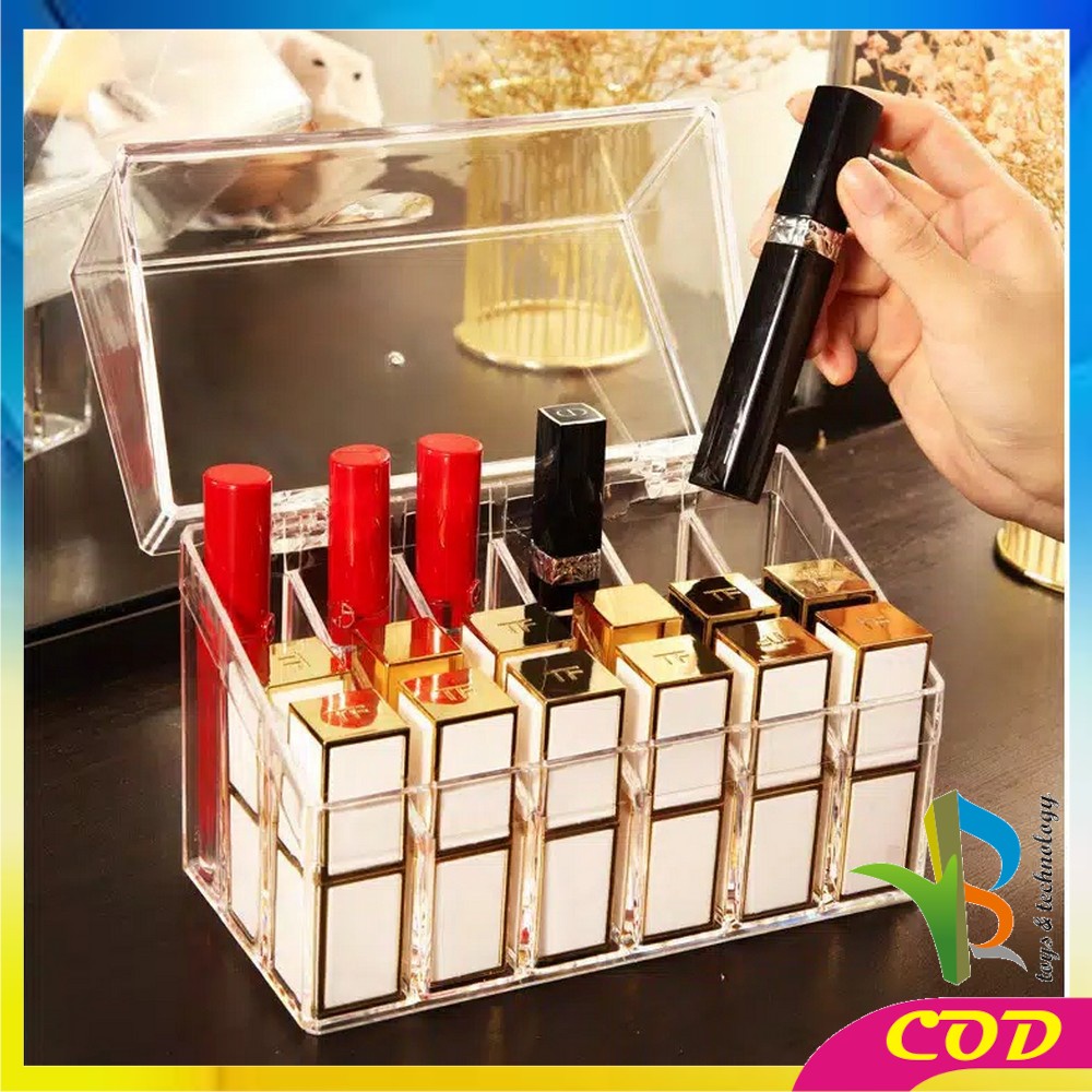 RB-K14 Kotak Lipstik Model Handle 18 Slot / Rak Organizer Kosmetik Tempat Lipstik Bahan Acrylic