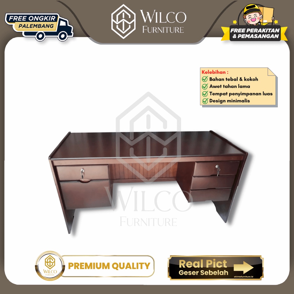 Meja Kantor / Meja+Lemari Office / Meja Kantor Kayu Minimalis
