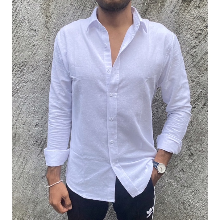Kemeja Linen Pria Lengan Panjang