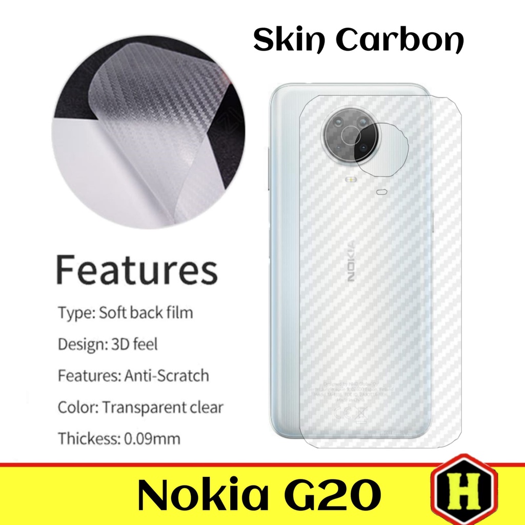 New Promo Garskin Carbon For NOKIA G20 Skin Carbon Anti Jamur Pelindugn Body Belakang Handphone