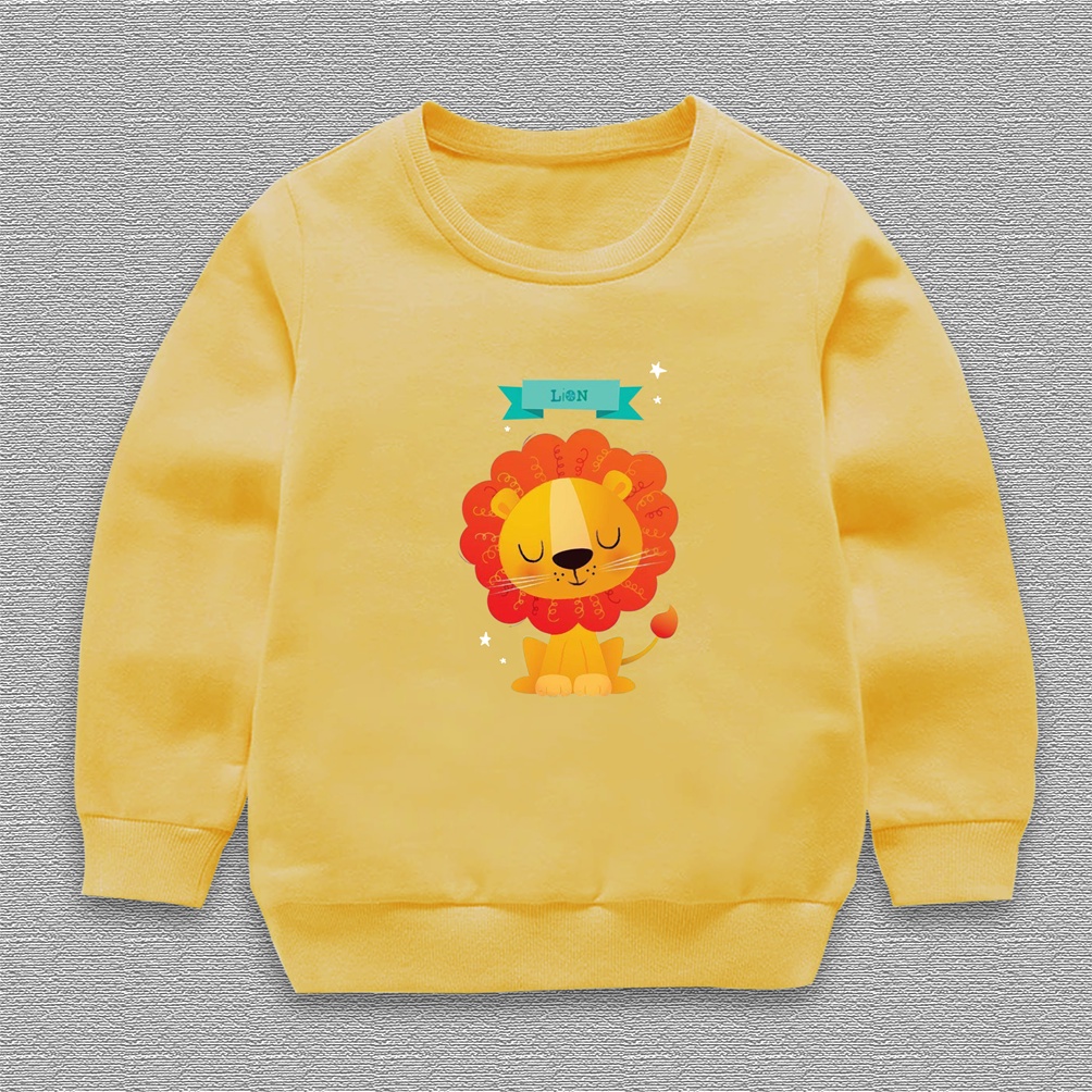 Sweater crewneck anak LION baju anak laki laki perempuan size 2-10 tahun