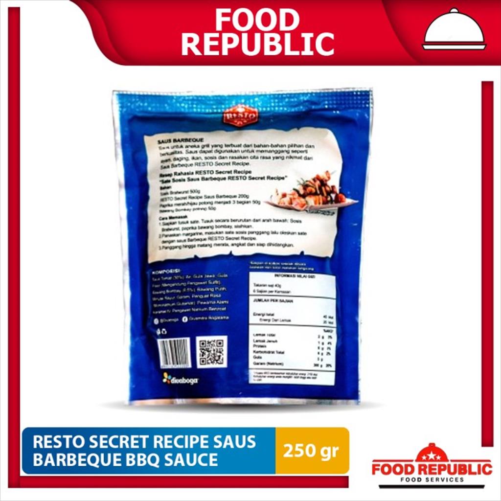 Resto Secret Recipe Saus Barbeque 250 gr Bbq Sauce Saus Instan Grill