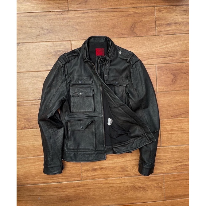 Jaket kulit trucker kantong 4 parka second pl bekas preloved