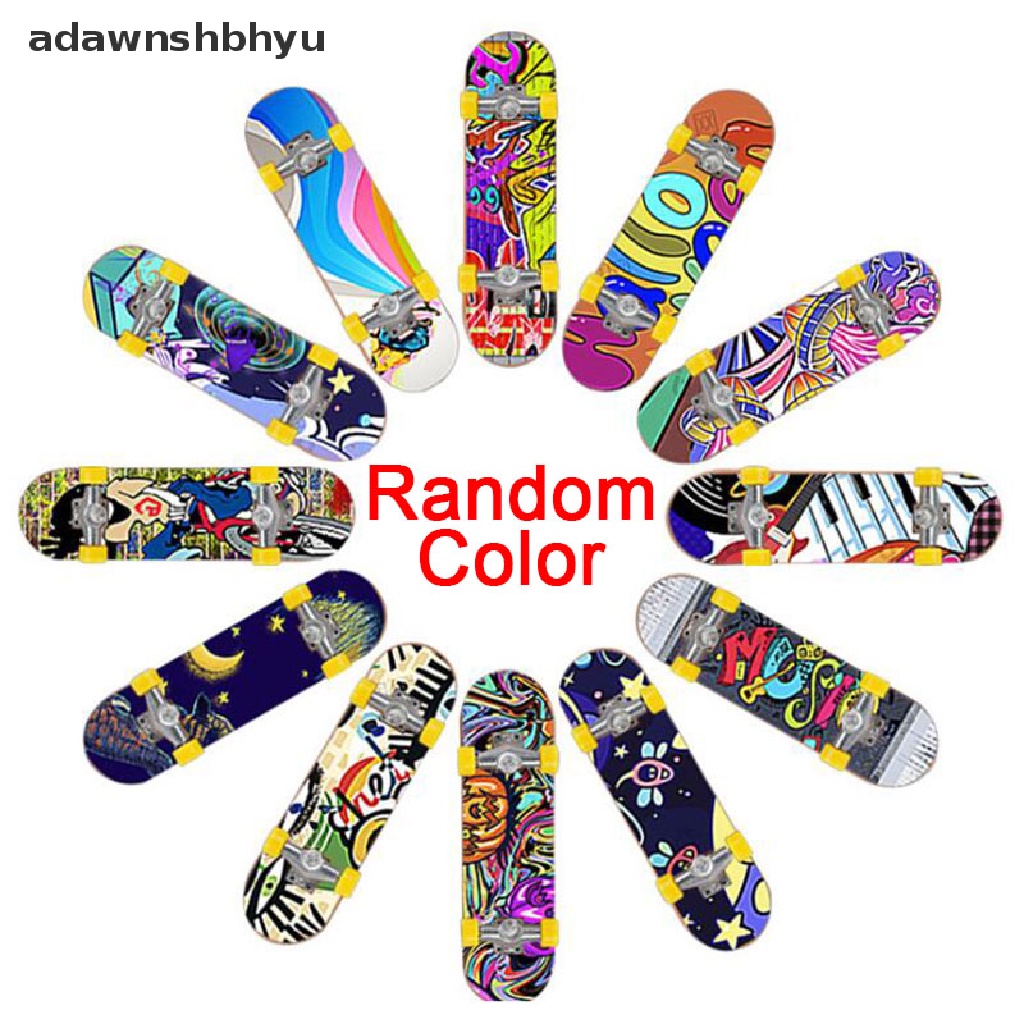 Adawnshbhyu 1PC Cute Kids Anak Mini Fingerboard Skate Kost Hadiah Mainan Pesta Random ID