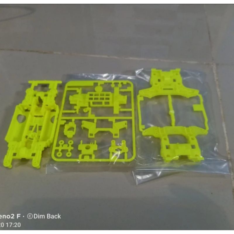 Tamiya Msl Pro Ms Chassis Set Yellow Kuning Fluorescent + Gearbox Ms Yellow + NT MS Yellow