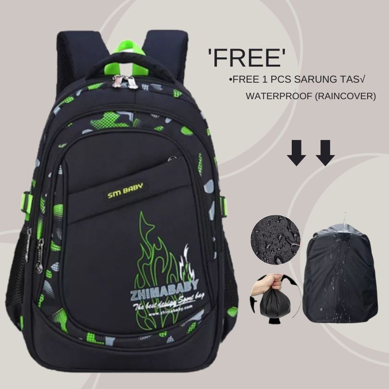 GTM Tas Ransel Karakter Pelangi Tas Laki-laki Perempuan Tas Backpack Multifungsi