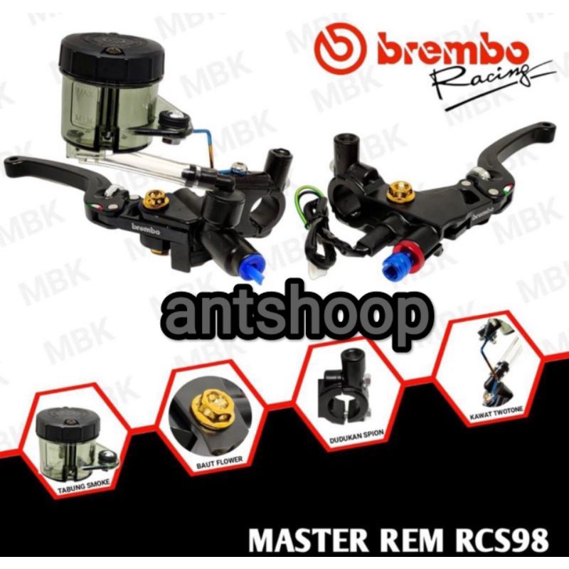 MASTER REM RCS 98 CNC PLUS TABUNG BIG SMOKE + BREKET TABUNG CNC UNIVERSAL ANTSHOOP