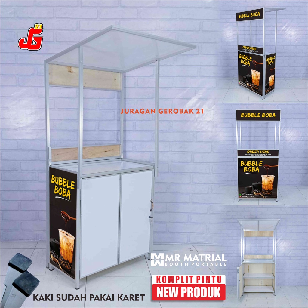 Meja Booth Portable Pintu Lipat Bisa COD Cocok Untuk Usaha Atau Jualan Minuman Dan Makanan Gerobak A