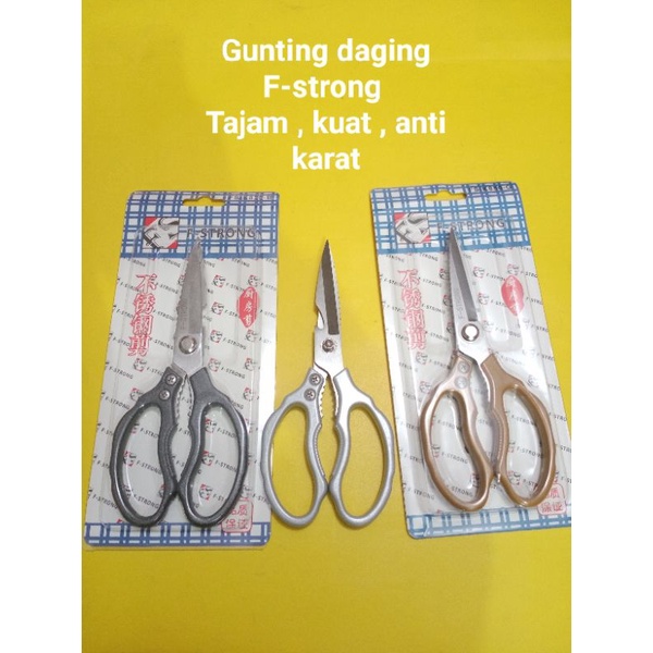 

gunting f-strong besar / gunting serbaguna / gunting tulang lunak gunting dapur / gunting 215mm / gunting stainless gagang alumunium alloy