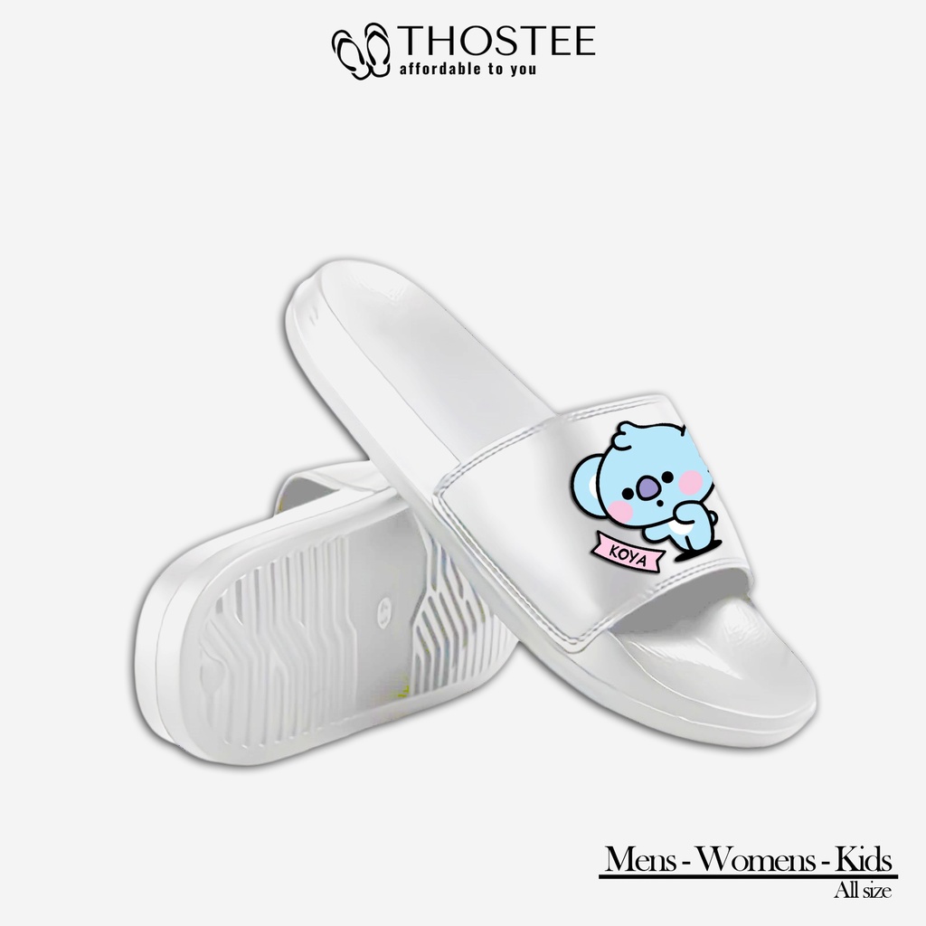 Sandal Slide White Phylon Design BT21 Koya Special Edition AioOfficial