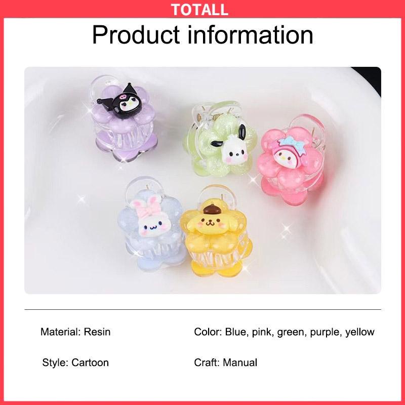 COD Jepit Rambut Bunga Transparan Cinnamoroll Kuromi Teenage Student Cartoon Sweet Hair Clip-Totall