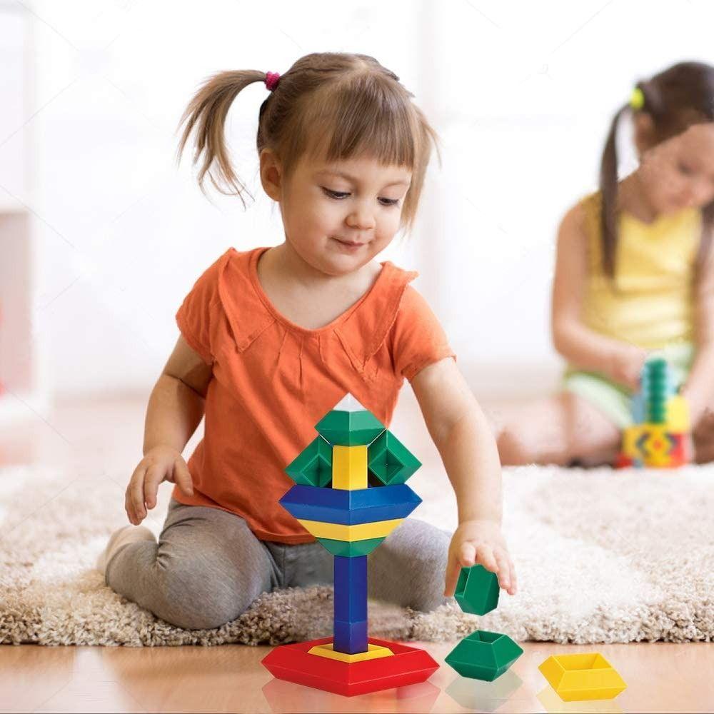 Quinton Piramid Blok Bangunan Set Permainan Keseimbangan Plastik Manusia Piramid Konstruksi Set Kecepatan Kubus Set Menara 3D Puzzle Mainan Edukasi Mainan Blok Bangunan Persegi