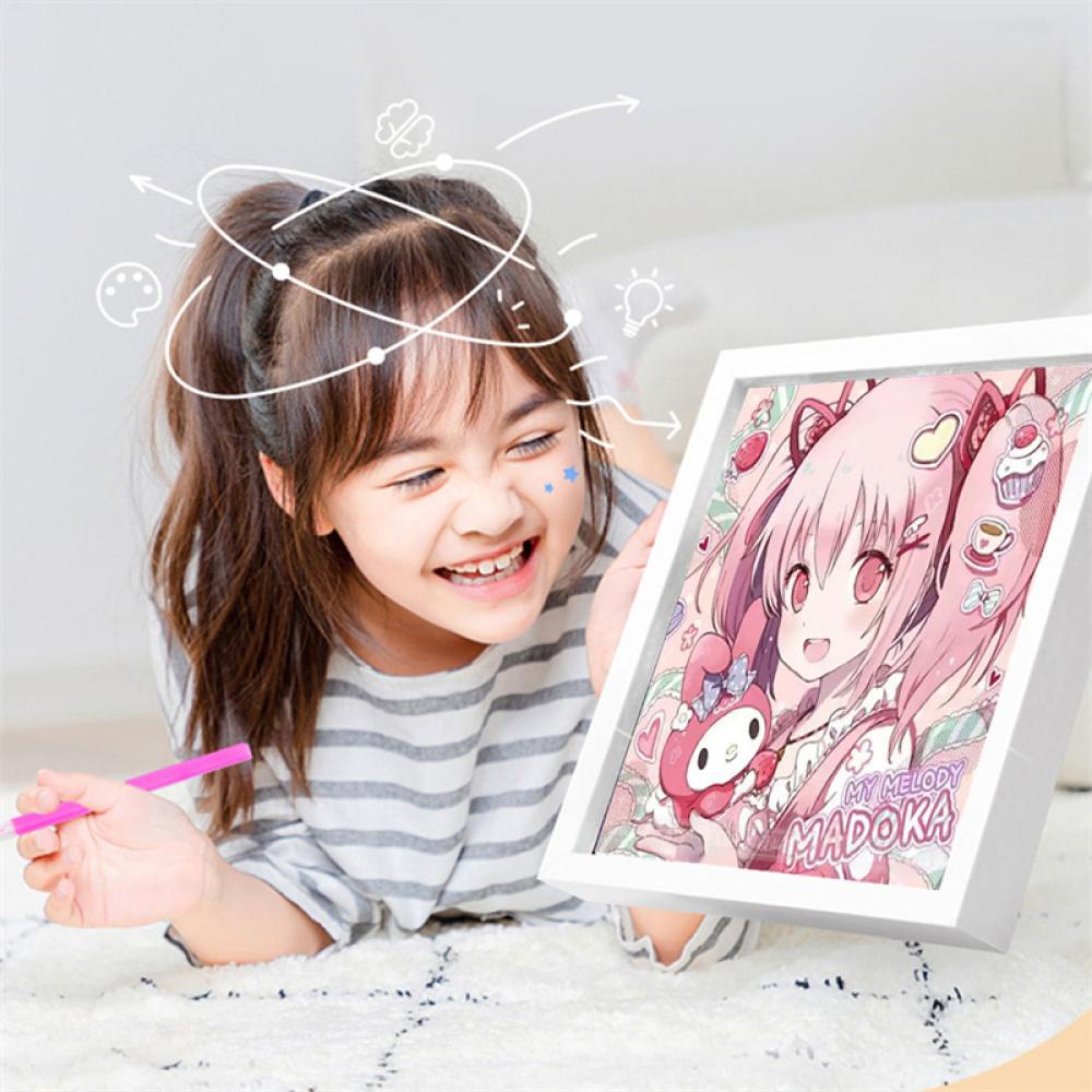 Timekey 30*30cm/40*40cm DIY Berlian Lukisan Kit Kuromi Dan Gadis Mosaik Gambar Kerajinan Seni Hobi Pixel Lukisan Dekorasi Rumah C7O5