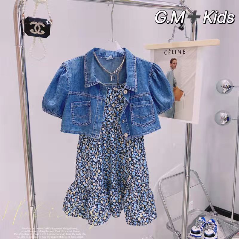 littleaaroon DRESS JOANNE VEST EBV Baju dress Setelan Jaket Anak Perempuan Import Berkualitas