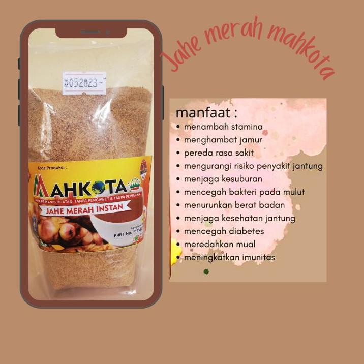 

⇘ Jahe merah Bubuk (instant) Mahkota Minuman sari jahe minuman tradisional
