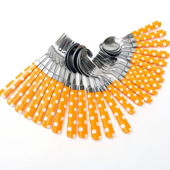 Vicenza Stainless Steel Sendok dan Garpu Set V240C Orange