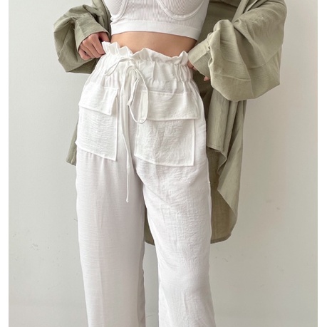 FC- Celana Kulot  Hanna Pants / Celana Kulot Highwaist Crinkle Double Pocket