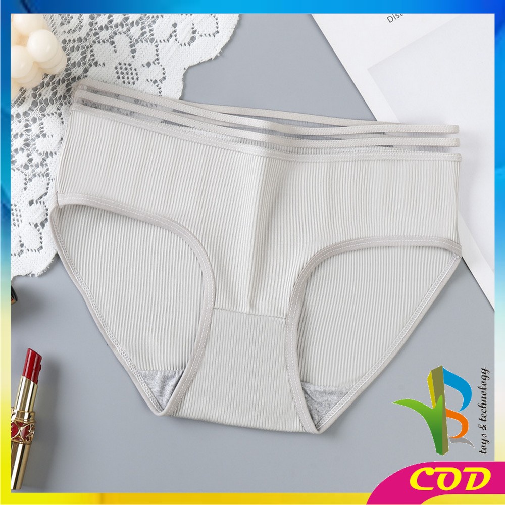 RB-P126 Celana Dalam Wanita Cewek Garis Motif Polos Pakaian Dalam Wanita CD Wanita Panties Segitiga Impor