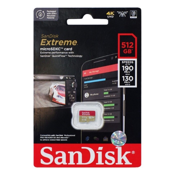 Sandisk microSDXC  Extreme Micro SD 512GB 190mbps microSDXC - Garansi Lifetime