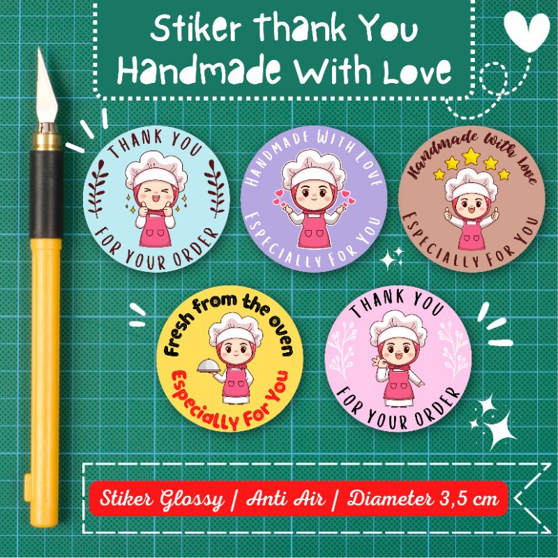 

STIKER THANK YOU STIKER HANDMADE WITH LOVE STICKER THANKS FOR ORDER STICKER THANK YOU FOR ORDER