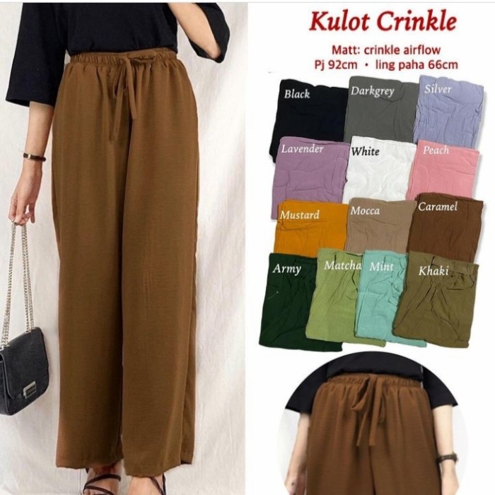 celana kulot/ Kulot Crinkle / celana kulot/celana crinkle /  celana kulot crinkle / kulot crincle / kulot crinkle airflow/ kulot crinkle polos/ daily kulot termurah