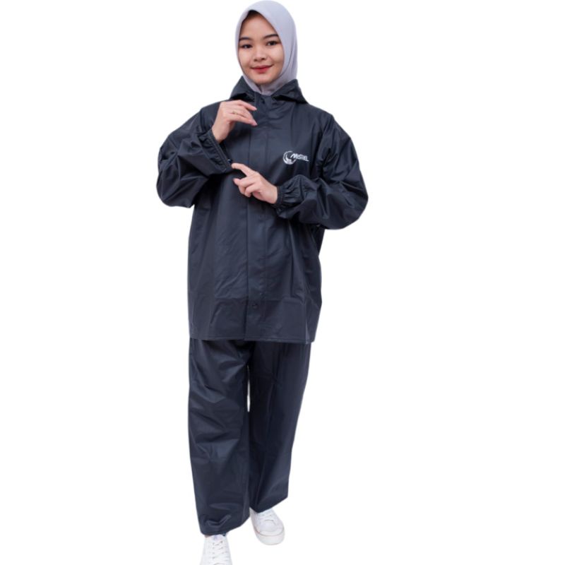 jas hujan RAINCOAT MISHEL setelan jaket celana pria wanita bahan tebal elastis tahan air