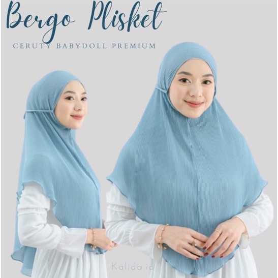 Jilbab Instan / Kerudung Bergo Full Plisket Ceruty Jumbo