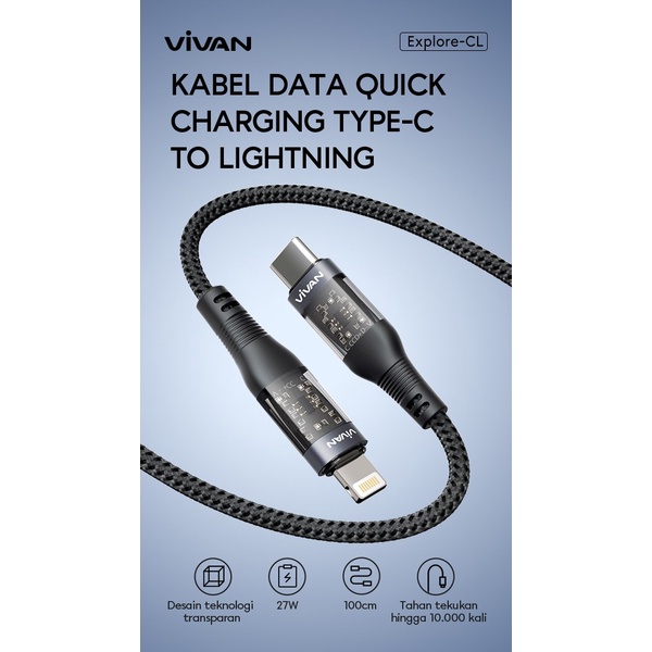 Vivan Explore-CL USB-C to Lightning PD Quick Charge Kabel Data Cable