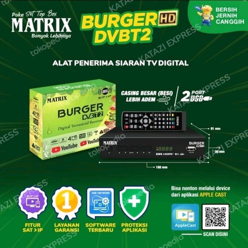 Set Top Box MATRIX BURGER Full HD Penerima Siaran TV Digital SNI