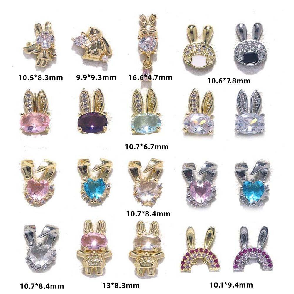 Mxbeauty Kelinci Kuku Berlian Imitasi Wanita Fashion Pesona Kuku Paduan Kelinci Manicure Aksesoris 3D Nail Art Drills