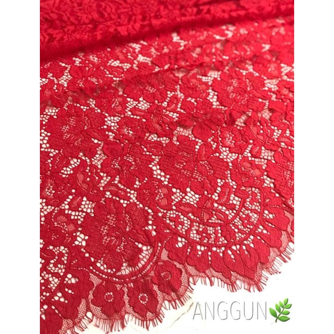 Kain Brokat Bahan Brukat Panel 2 sisi Premium Import BungaSepatuMerah