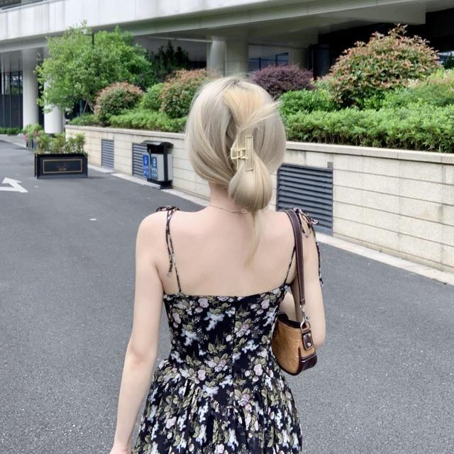 Suhao setelan dua potong mahasiswi Gaya Korea tabir surya jaket kardigan rajutan + gaun sifon bermotif bunga pinggang suspender