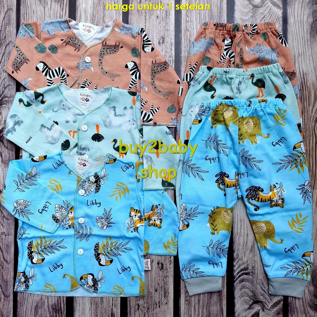 Libby Baby terbaru baju bayi setelan piyama panjang 0-3 Bulan 1 PCS