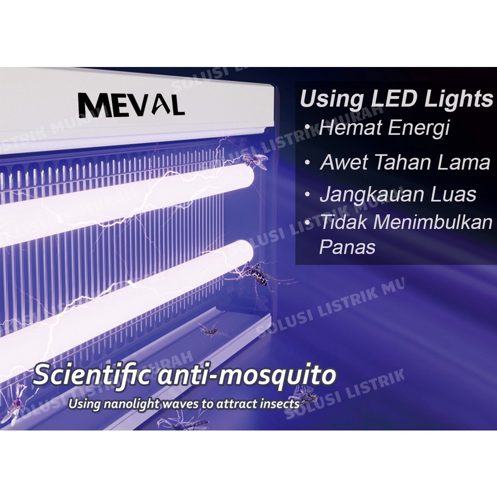 MEVAL Insect Killer Perangkap Nyamuk Serangga Lampu UV 2 Watt 6 Watt 8 Watt