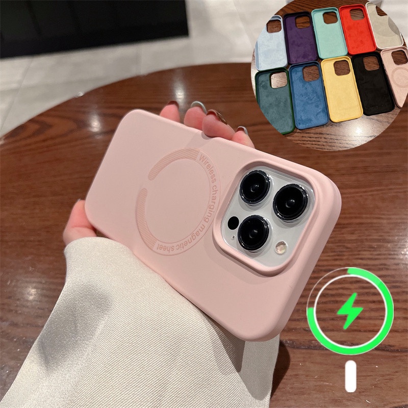 Soft case Silikon Magnetik Tahan Guncangan anti Kotor Untuk iPhone 11 Pro Max 14 Pro Max 14 Plus 13 12 Pro Max