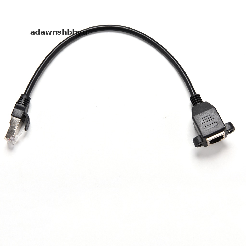 Adawnshbhyu 1FT RJ45 Male to Female Screw Panel Mount Kabel Ekstensi Jaringan LAN Eterna ID