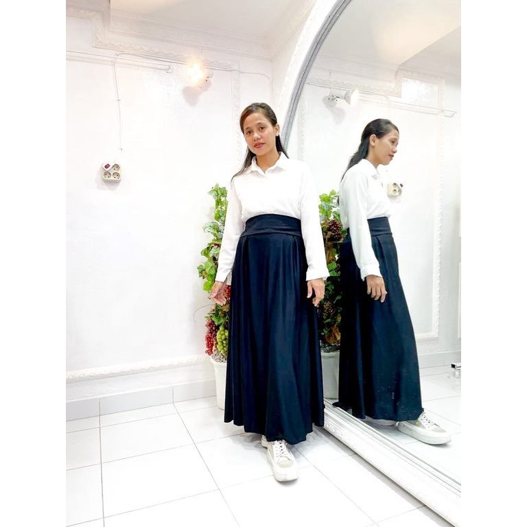 Rok Kerja Line A Maxi Skirt Wanita Panjang Size S,M,L,XL | Rok Basic Highweist