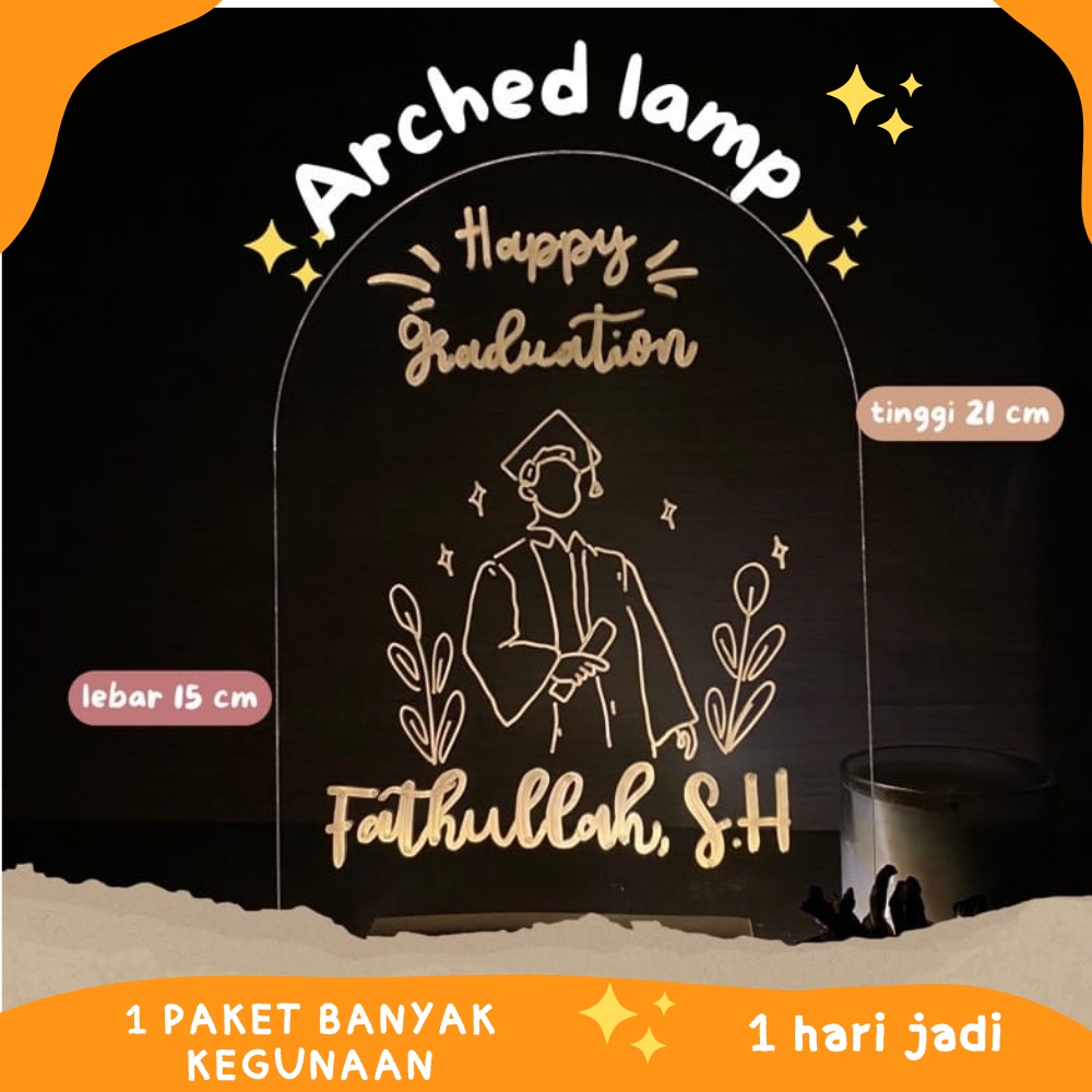 Kado Hampers Ultah Akrilik Acrylic Custom Graduation Wisuda Birthday Cowok Cewek