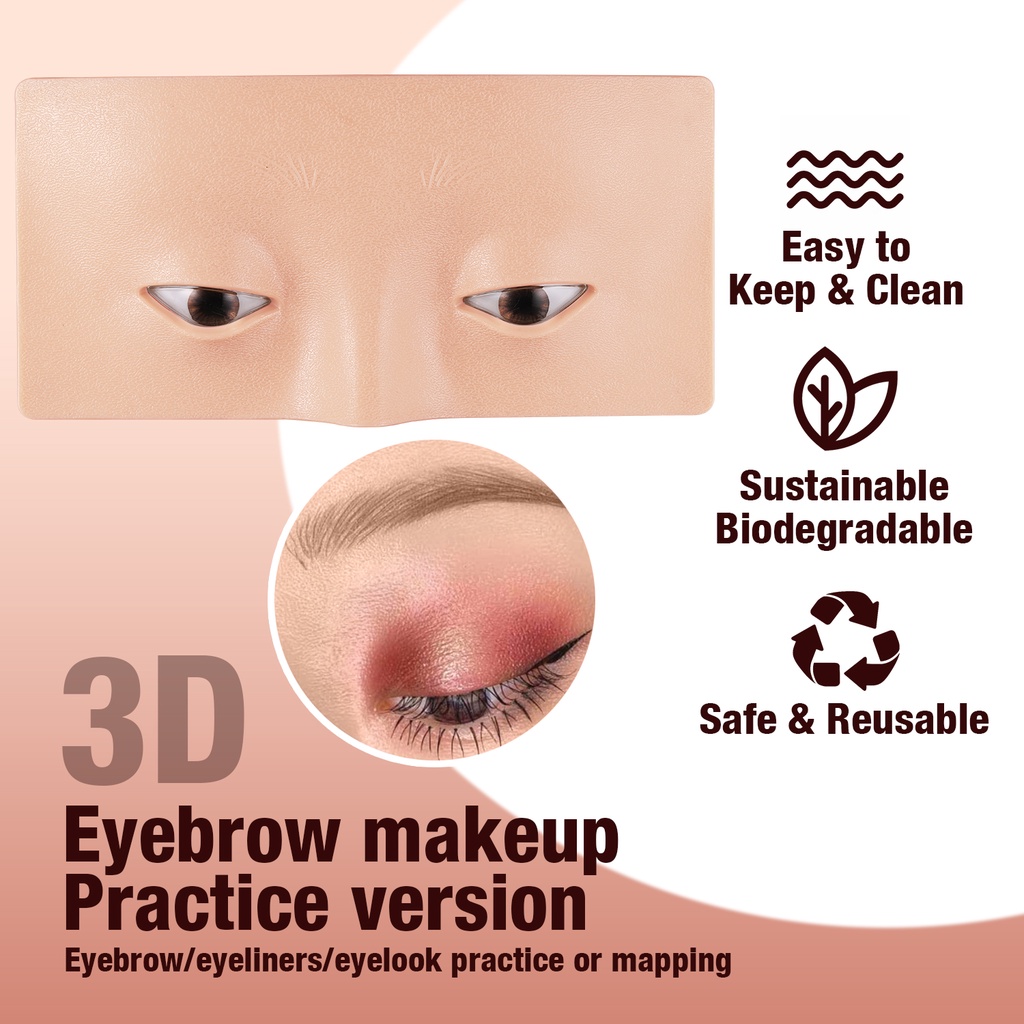 Practicing Makeup Painting Reusable to Makeup Training Board Makeup Practice The Perfect Aid Skin Gift for beginner eyelash artists Silicone  Eyelids Practicing Makeup Face Board