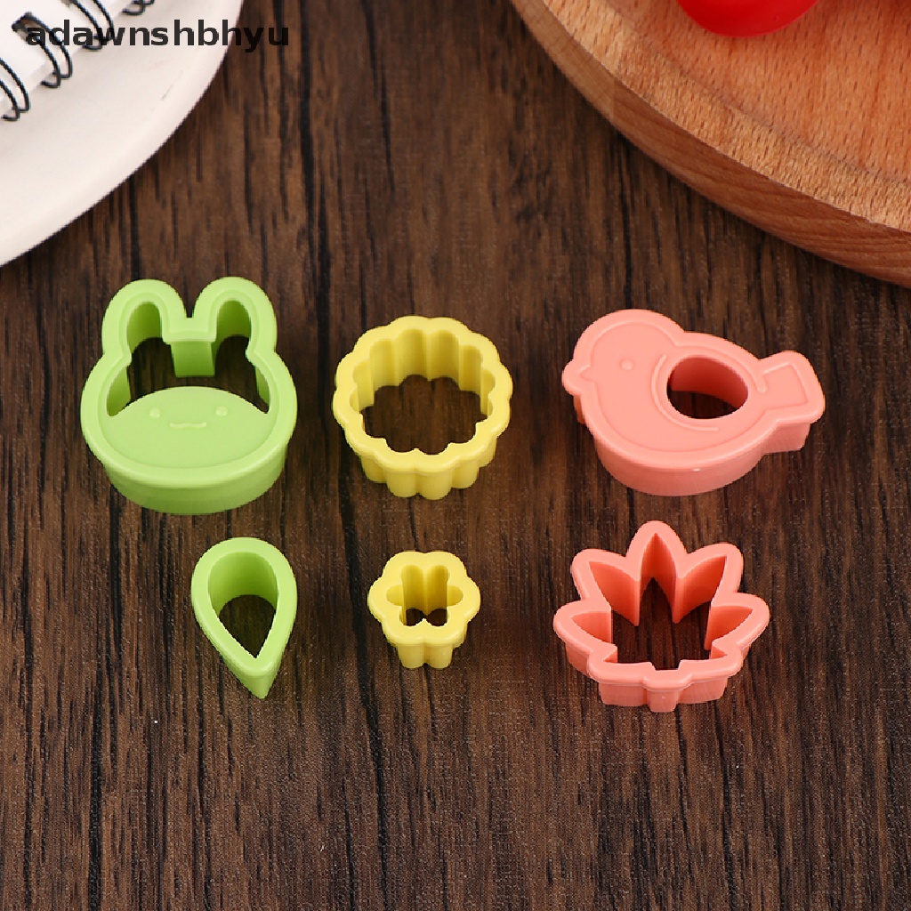 Adawnshbhyu 6 Pcs/Set Lucu Hewan Burung Bunga Sandwich Cookie Mold Cutters Cutter Cookie Kue Decorag Cetakan Alat Diy Kartun Bento Bentuk Stamper Perlengkapan Baking ID